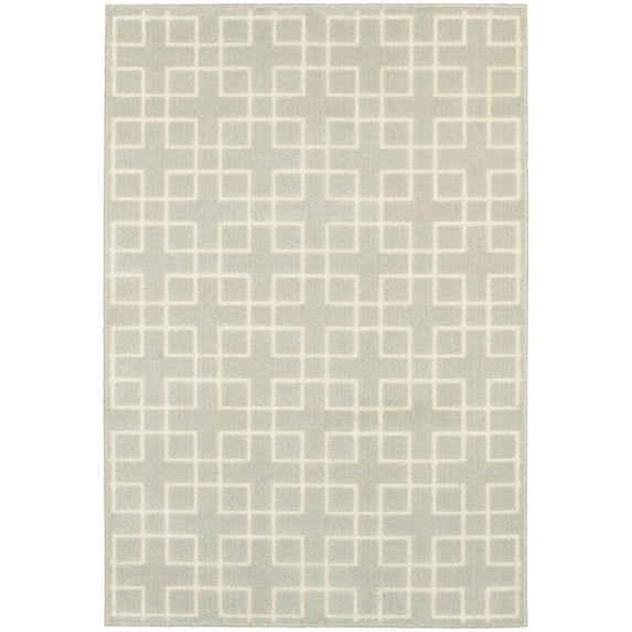 Moretti Tacha Area Rug 6140Y Ivory Blocks Cubes 6' 7" x 9' 6" Rectangle