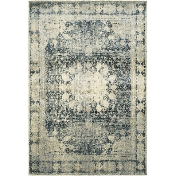 Moretti Talon Area Rug 4445S Ivory Medallion Petals 6' 7" x 9' 6" Rectangle