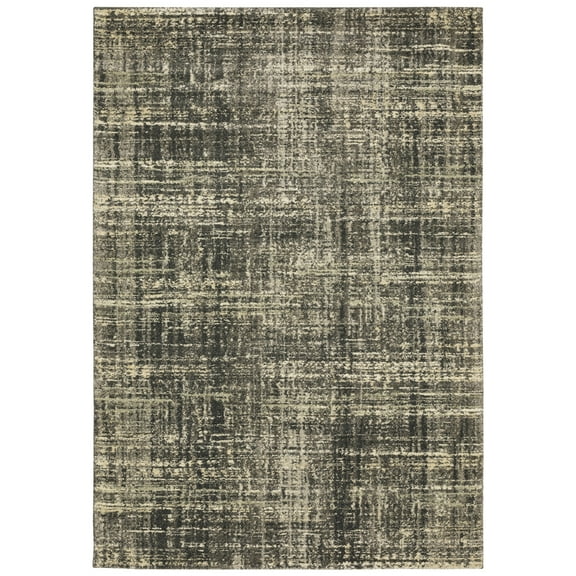 Moretti Teeneck Area Rug 2541M Charcoal Vines Lined 9' 10" x 12' 10" Rectangle