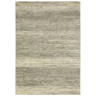 Moretti Teeneck Area Rug 5572E Grey Rows Banded 5' 3" x  7' 6" Rectangle