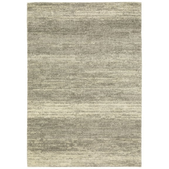 Moretti Teeneck Area Rug 5572E Grey Rows Banded 6' 7" x  9' 6" Rectangle