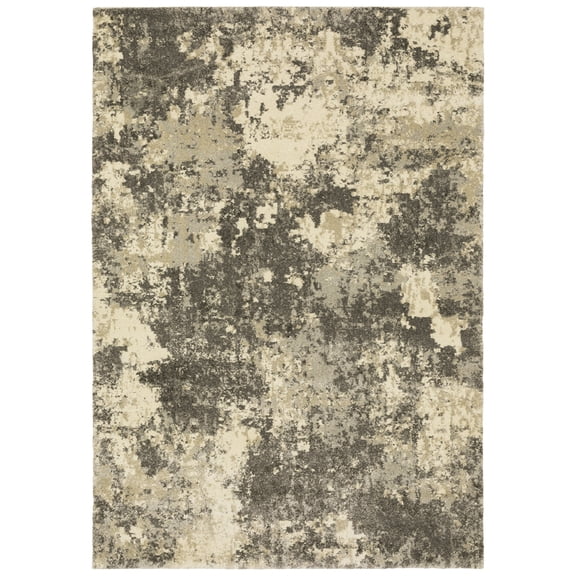 Moretti Teeneck Area Rug 7150D Grey Clouded Faded 6' 7" x  9' 6" Rectangle