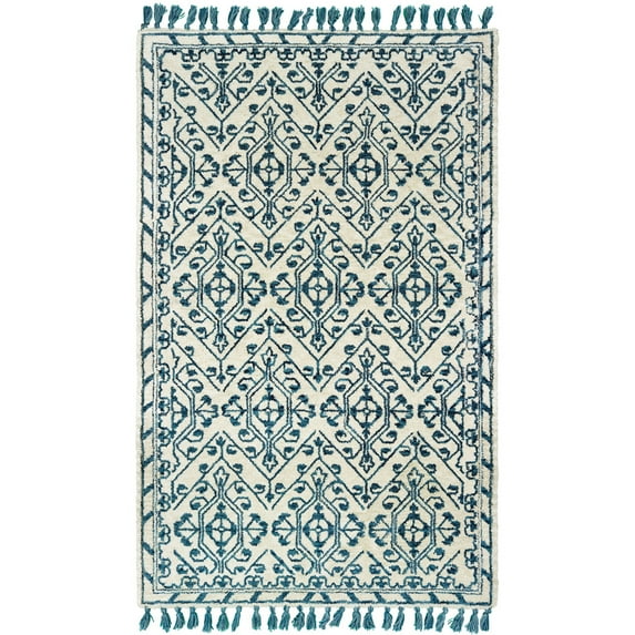 Moretti Ursurla Area Rug 61408 Ivory Petals Vines 3' 6" x 5' 6" Rectangle