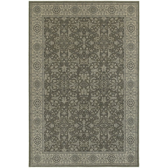 Moretti Vert Area Rug 1000 Grey Vines Stems 12' x 15' Rectangle