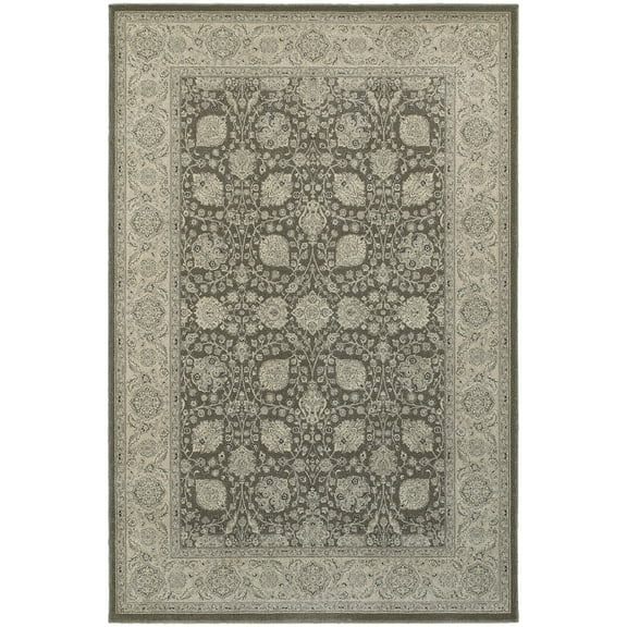 Moretti Vert Area Rug 1330U Brown Vines Circles 1' 10" x 3' Rectangle