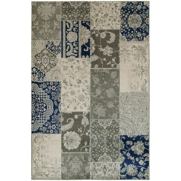 Moretti Vert Area Rug 1338B Ivory Panels Crosshatch 7' 10" x 10' 10" Rectangle