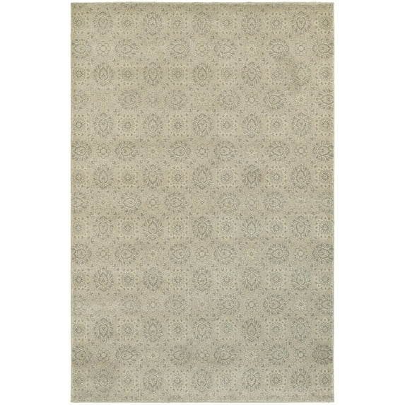 Moretti Vert Area Rug 214Z3 Beige Circles Flowers 9' 10" x 12' 10" Rectangle