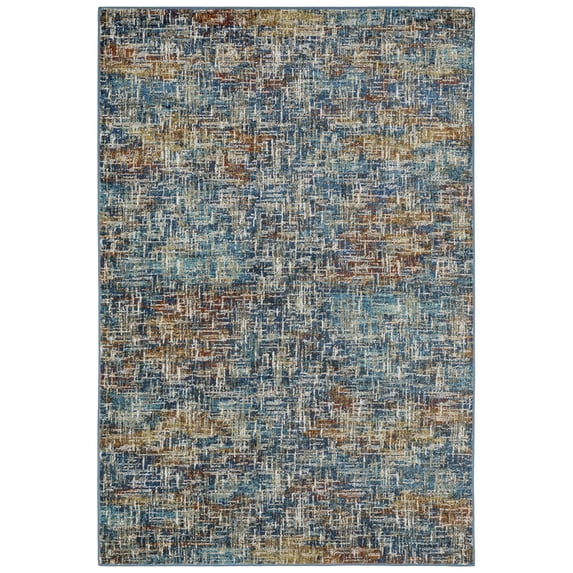 Moretti Viola Area Rug 5573X Blue Static Vintage 5' 3" x  7' 3" Rectangle