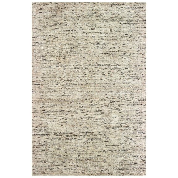 Moretti Virve Area Rug 45908 Ivory Banded Rows 8' x 10' Rectangle