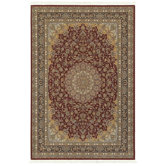 Moretti Wembley Area Rug 090R2 Red Ovular Rings 2' 3" x 10' Rectangle