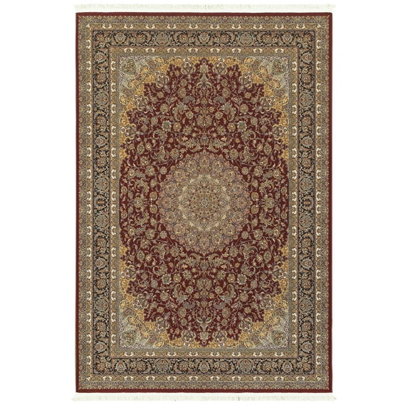 Moretti Wembley Area Rug 090R2 Red Ovular Rings 5' 3" x 7' 6" Rectangle