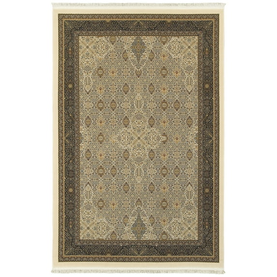Moretti Wembley Area Rug 1335I Ivory Bordered Repeat 5' 3" x 7' 6" Rectangle
