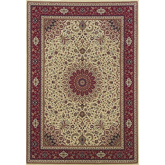 Moretti Wesley Area Rugs - 095J3 Floral Medallion Flowers Leaves Border Rug - 5' 3" x 7' 9" Rectangle