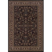 Moretti Wesley Area Rug 213K8 Black Persian Flowers 1 11 x 3 3 Rectangle