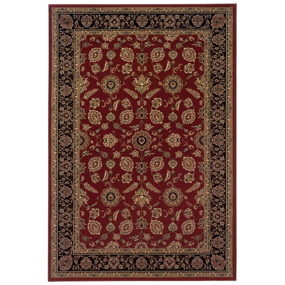 Moretti Wesley Area Rug 271C3 Traditional Red Flowers Scrolls 4' x 6' Rectangle