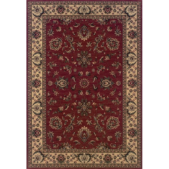 Moretti Wesley Area Rug 311C3 Red Persian Vines 6' x 6' Round