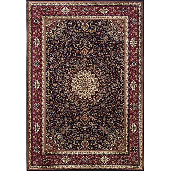 Moretti Wesley Area Rugs - 095B3 Medallion Flowers Leaves Border Rug - 5' 3" x 7' 9" Rectangle