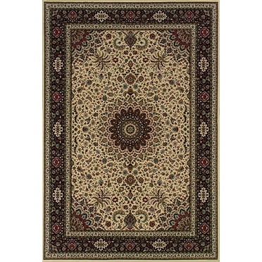 Moretti Wesley Area Rugs - 095I8 Medallion Flowers Leaves Border Rug - 6' x 6' Round