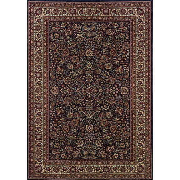 Moretti Wesley Area Rugs - 113B2 Floral Persian Border Flowers Leaves Rug - 6' x 6' Round
