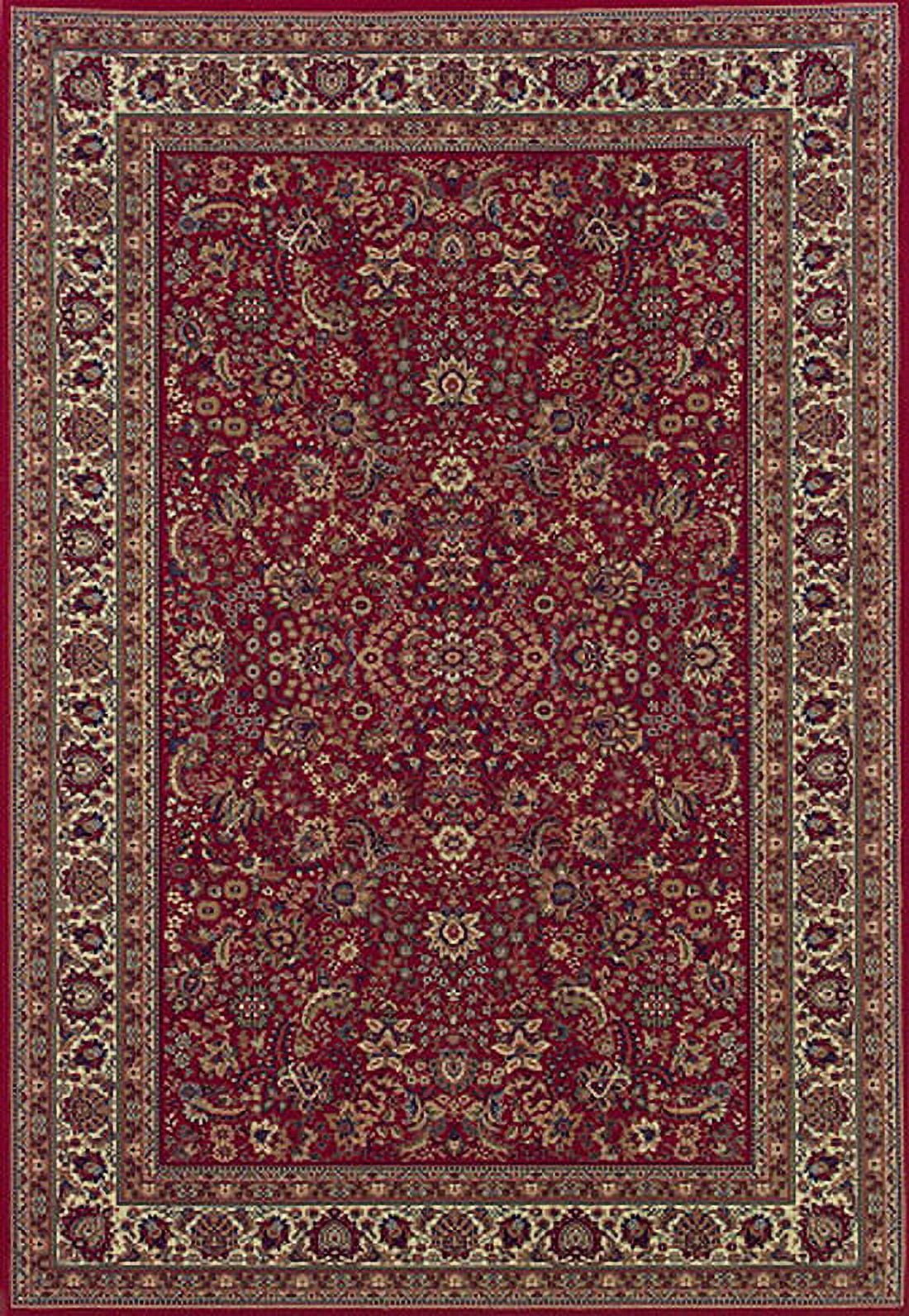 Ariana Red and Ivory Oriental Synthetic Area Rug 5'3" x 7'9"