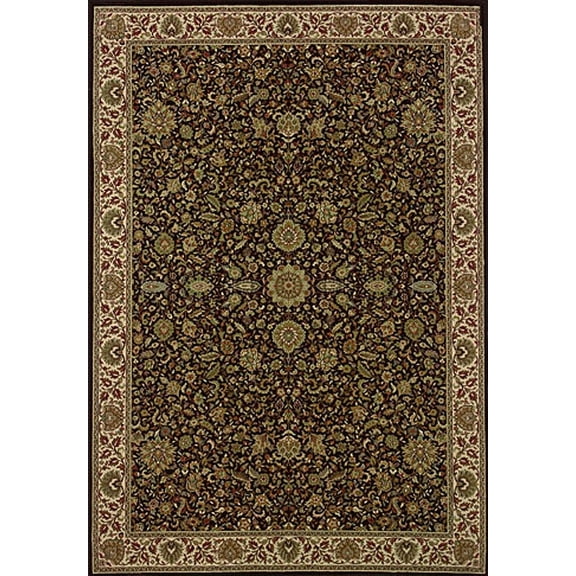 Moretti Wesley Area Rugs - 172D2 Floral Persian Flowers Leaves Border Rug - 6' x 6' Round