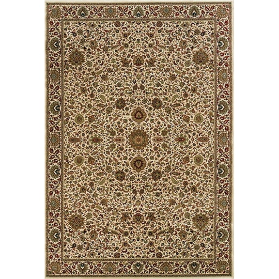 Moretti Wesley Area Rugs - 172W3 Floral Persian Flowers Leaves Border Rug - 4' x 6' Rectangle