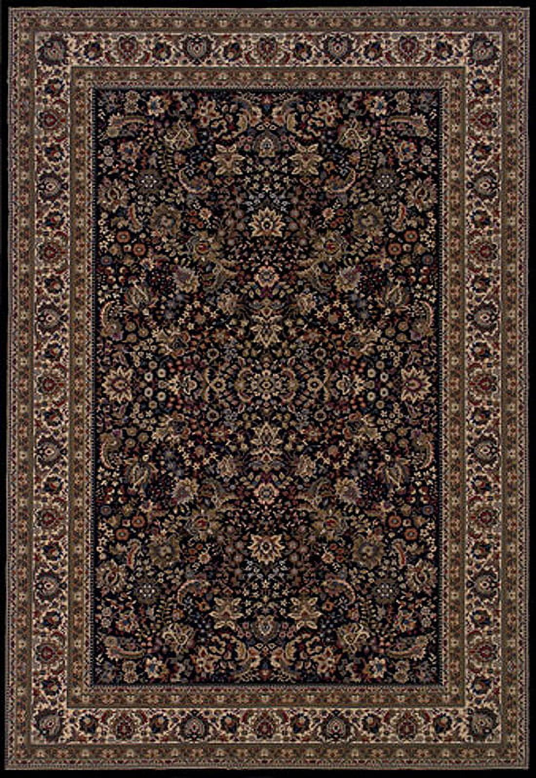Hand-knotted Black and Ivory Oriental Synthetic Rug 5'3" x 7'9"