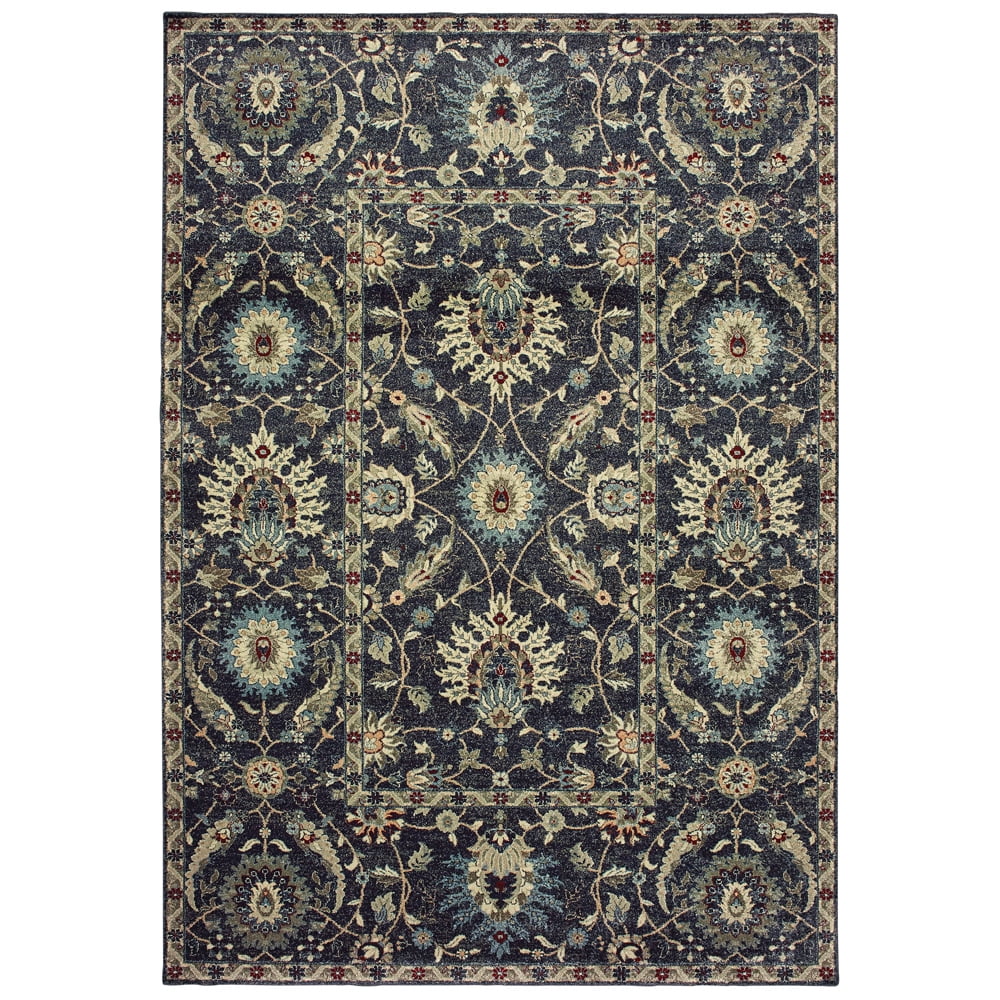 Moretti Westside Area Rug 022K5 Navy Banded Rows 1' 10