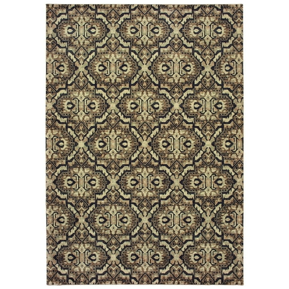 Moretti Westside Area Rug 4927K Brown Angled Diamonds 1' 10" x 3' Rectangle