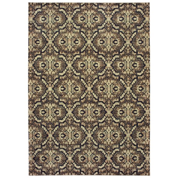 Moretti Westside Area Rug 4927K Brown Angled Diamonds 9' 10" x 12' 10" Rectangle
