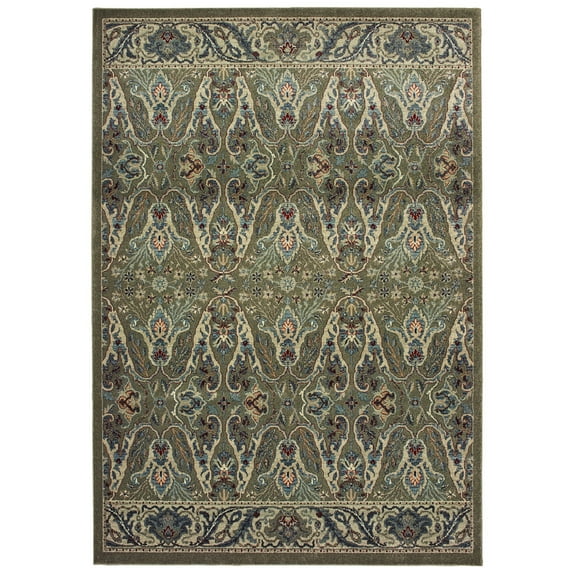 Moretti Westside Area Rug 655Q5 Brown Repeat Half-Bordered 1' 10" x 3' Rectangle