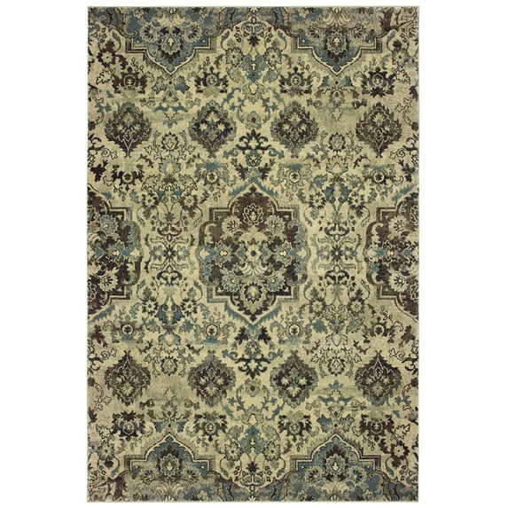 Moretti Westside Area Rug 8027J Ivory Mirrored Repeat 9' 10" x 12' 10" Rectangle