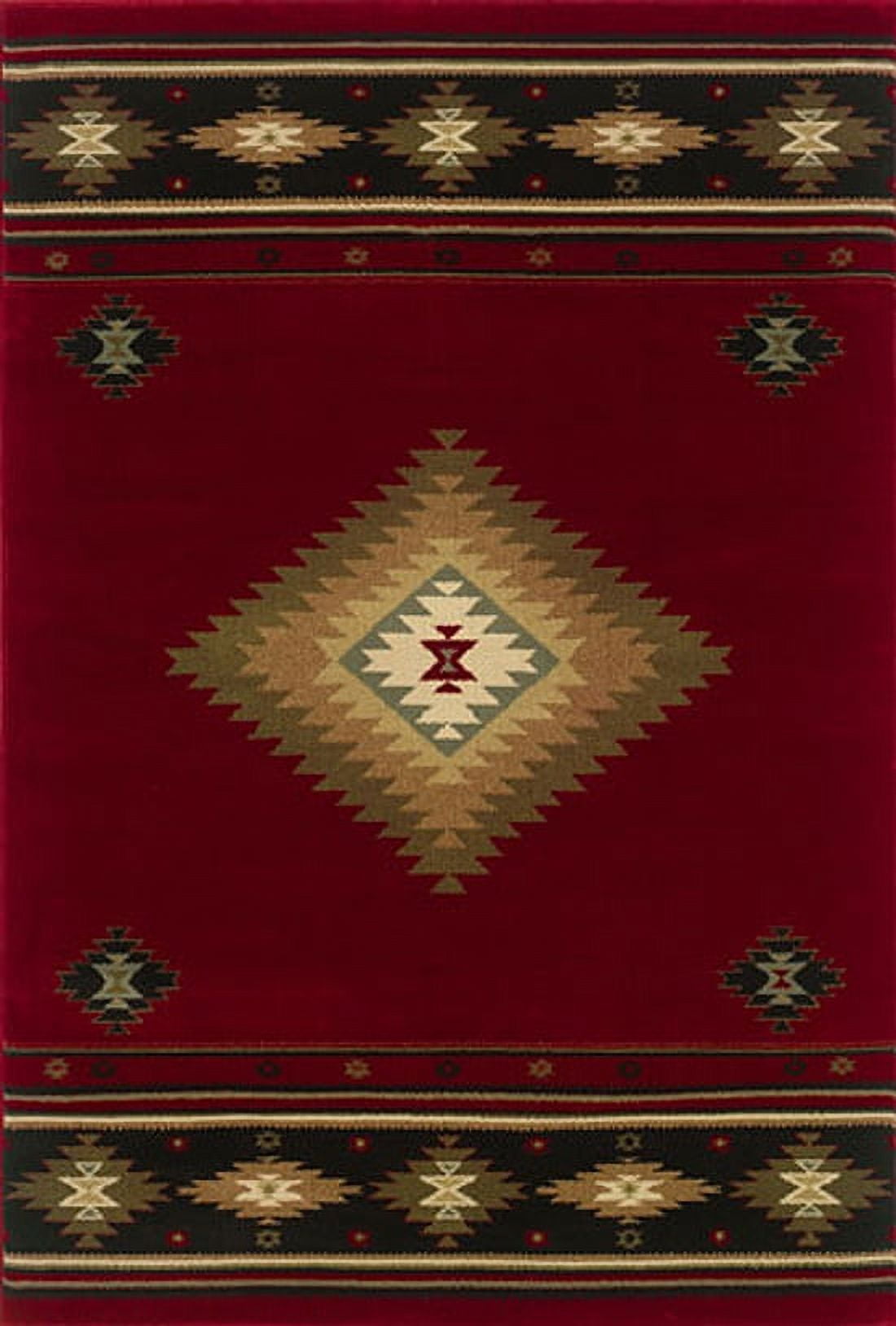 Hudson Red Synthetic Rectangular Area Rug 5' 3" x 7' 6"