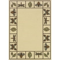 Moretti Wordhaven Area Rug 2266W Ivory Boxes Leaves 2' 3" x 7' 6" Rectangle