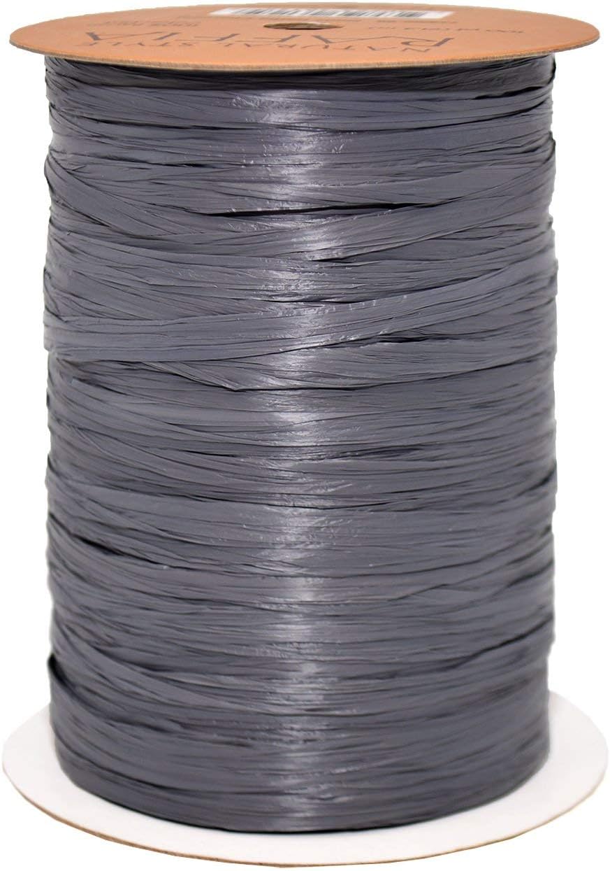 Morex Ribbon Raffia Blue Morex Ribbon 100% Rayon Matte Raffia Biodegradable Ribbon, Charcoal, 1/ ...