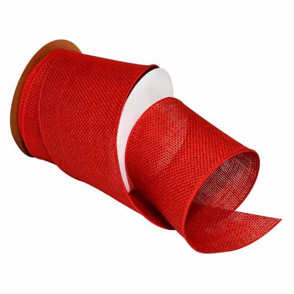 Morex Ribbon Burlap Ribbon, 4" x 10 Yd, Rose Red