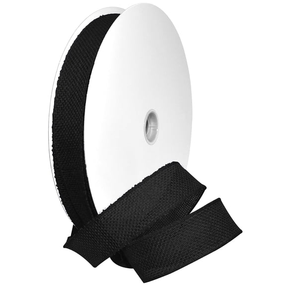 Morex Ribbon Burlap Wired Jute Ribbon, 1.5" x 50 Yd, Black