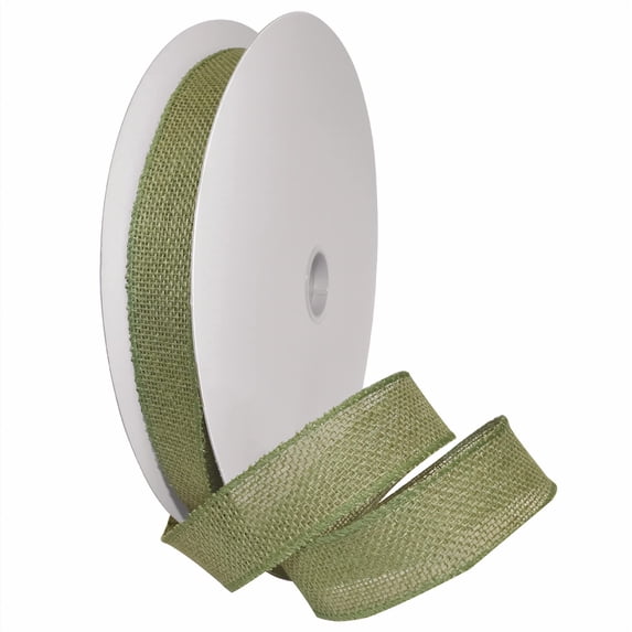Morex Ribbon Burlap Wired Ribbon, 1.5" x 50 Yd, Moss