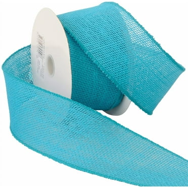 Morex Ribbon Burlap Wired Ribbon, 2-1/2-Inch by 10-Yard Spool, Turquoise