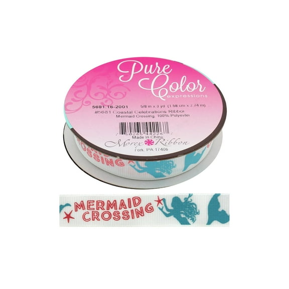 Morex Ribbon Coastal Celebrat 5/8"x3yd Mermaid Crs