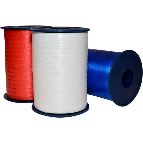 Morex Ribbon Polypropylene Patriotic Poly Curling Ribbon, 3/16-Inch by 1500-Yard blue,red,white (pack of 3)
