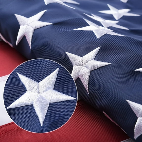 Sturdy American Flag 3x5 Ft Outdoor Heavy Duty, Longest Lasting American Flags for Outside 3x5,the USA Flag Embroidered Stars,Best High Wind all Weather Us Flag