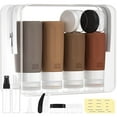 thumbnail image 1 of Morfone 16 Pack Silicone Travel Bottles Set for Toiletries TSA Approved Travel Containers Leakproof Squeezable Refillable Travel Accessories 2oz 3oz for Shampoo Conditioner Lotion Liquids (Brown), 1 of 8
