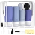 thumbnail image 1 of Morfone 16 Pack Silicone Travel Bottles Set for Toiletries TSA Approved Travel Containers Leakproof Squeezable Refillable Travel Accessories 2oz 3oz for Shampoo Conditioner Lotion Liquids (Blue), 1 of 8
