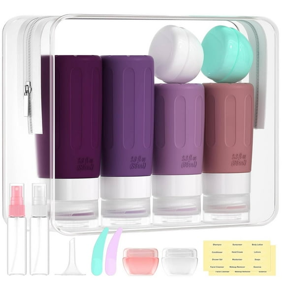 Morfone 16 Pack Travel Bottles for Toiletries, Tsa Approved Leak Proof Travel Size Containers, BPA Free Refillable Travel Accessories for Shampoo Conditioner Lotion
