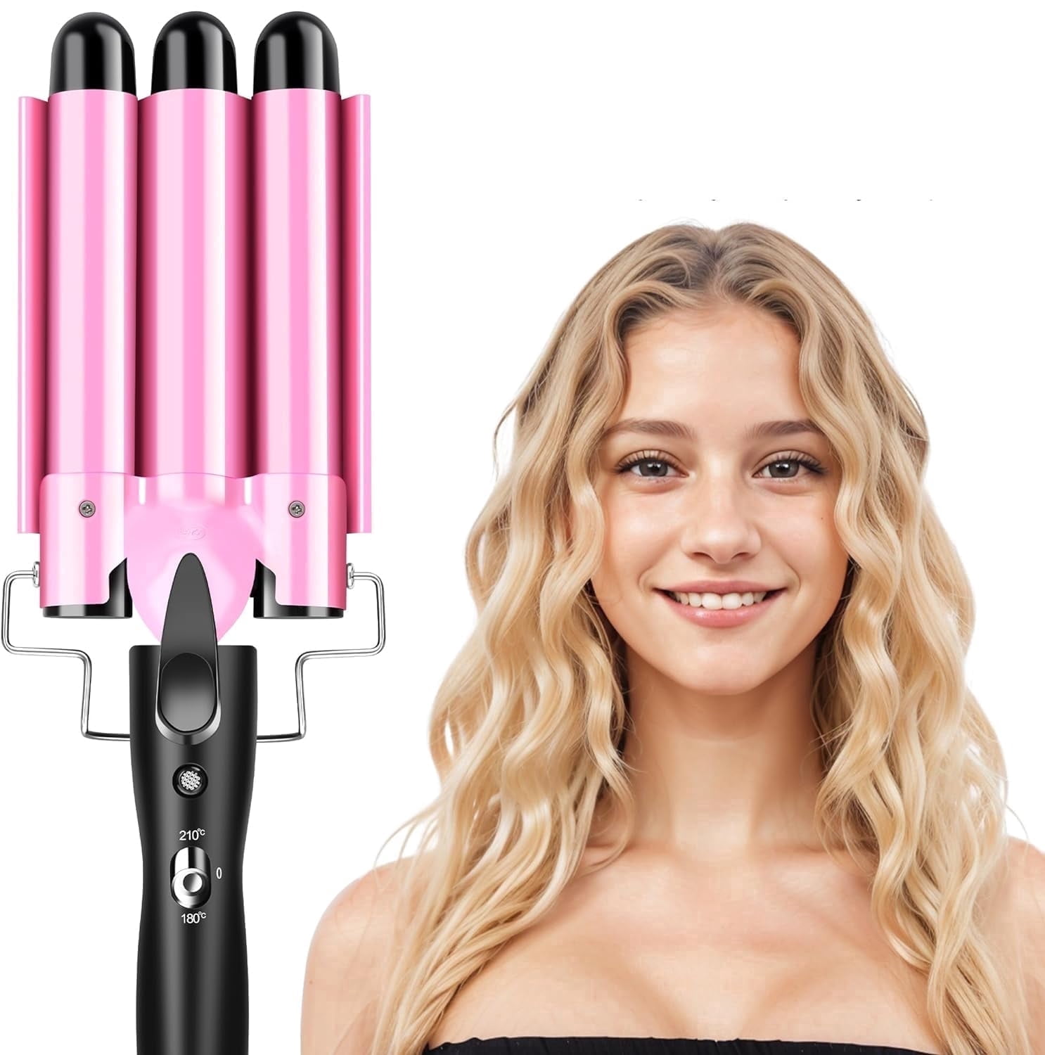 Morfone Ceramic 3 Barrel Curling Iron Wand 22mm Hair Waver