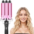 thumbnail image 1 of Morfone 3 Jumbo Barrel Curling Iron Wand 22mm Hair Waver Temperature Adjustable Ceramic Big Waves Hair Crimper (Pink), 1 of 10