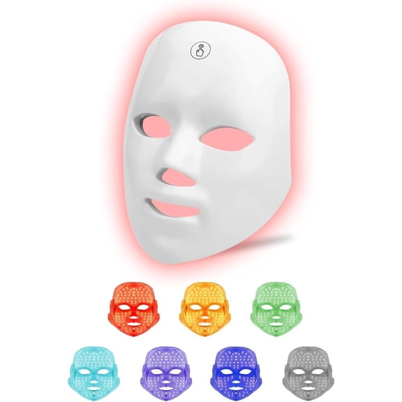 Morfone LED Face Mask,7-Color Facial Mask with Timer and Adjustable Strap
