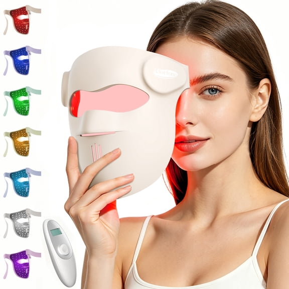 Morfone 3D Red Light Therapy for Face, 9 Modes Red Light Light, Cordless LED Face Mask for Home & Travel, Skincare Gifts for Women Mom Wife