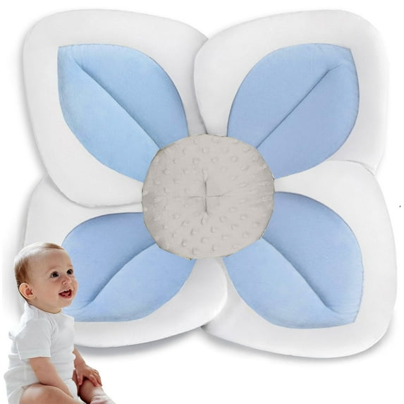 Morfone Baby Bath Seat, Baby Bathtub Pad for Newborn Infants to Toddler 0 to 6 Months and up,Blue